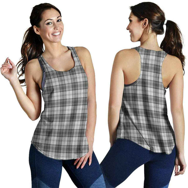 Douglas Grey Modern Tartan Classic Women Racerback Tank