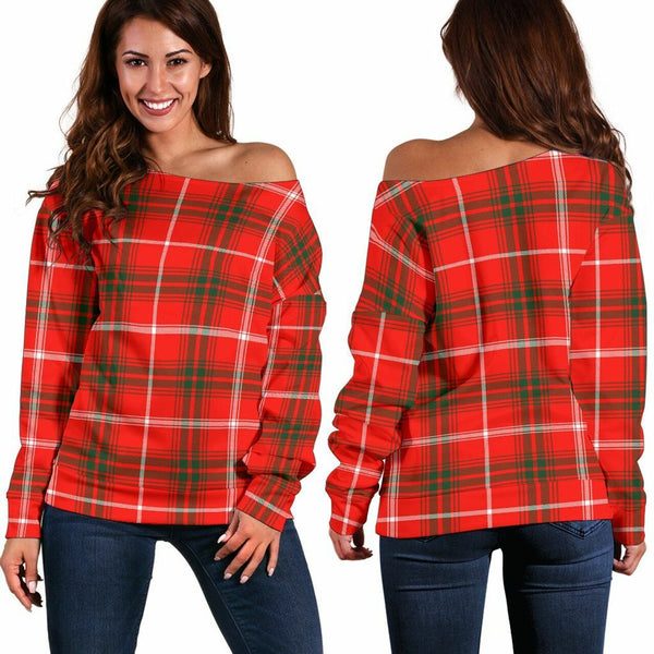 Duke of Rothesay Modern Tartan Classic Women Off Shoulder Sweatshirt