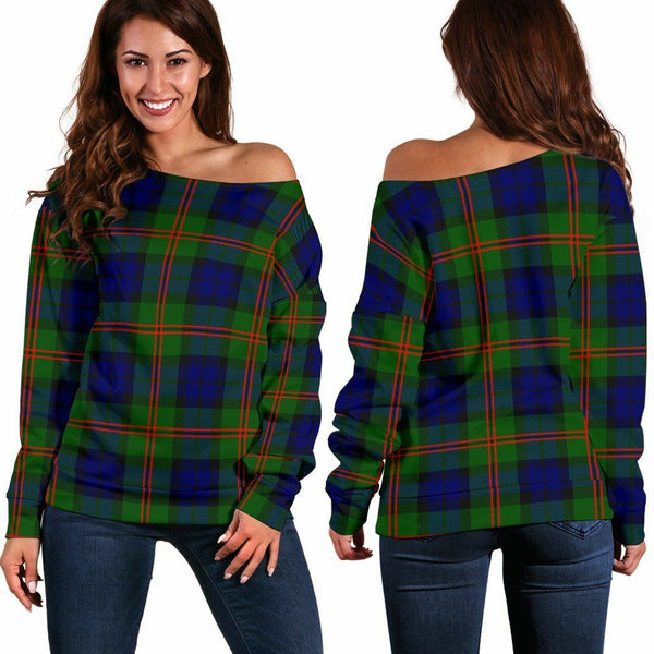 Dundas Modern 02 Tartan Classic Women Off Shoulder Sweatshirt