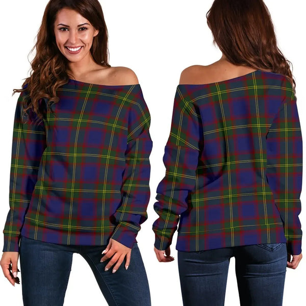 Durie Tartan Classic Women Off Shoulder Sweatshirt