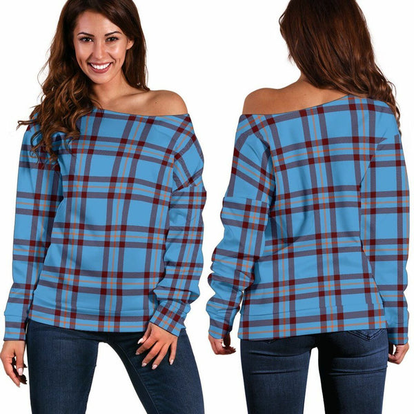 Elliot Ancient Tartan Classic Women Off Shoulder Sweatshirt