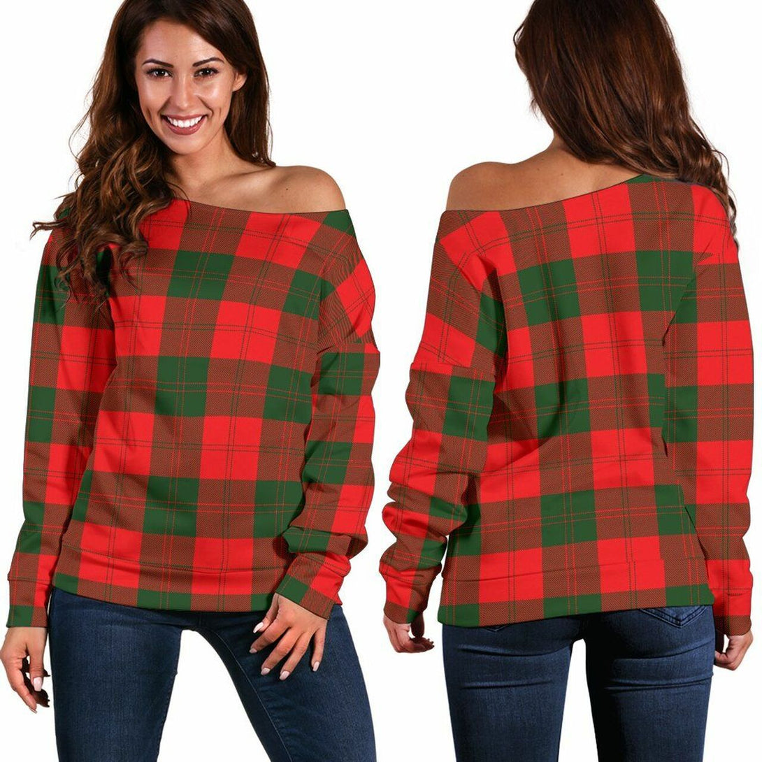 Erskine Modern Tartan Classic Women Off Shoulder Sweatshirt