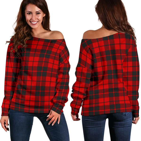 Ettrick District Tartan Classic Women Off Shoulder Sweatshirt