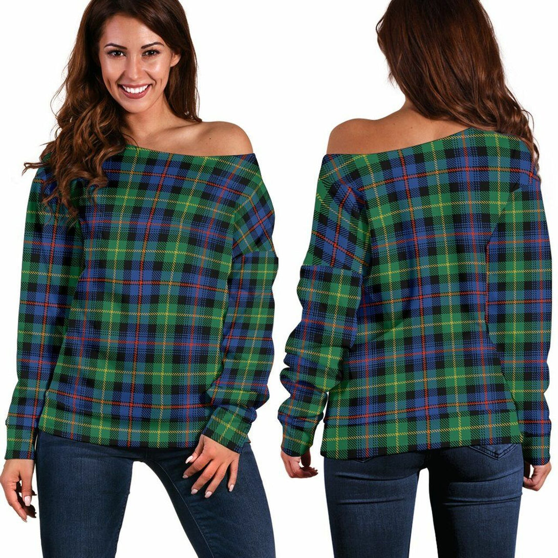 Farquharson Ancient Tartan Classic Women Off Shoulder Sweatshirt