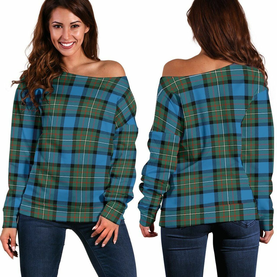 Fergusson Ancient Tartan Classic Women Off Shoulder Sweatshirt