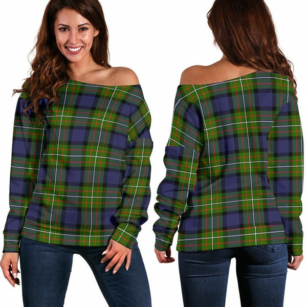 Fergusson Modern Tartan Classic Women Off Shoulder Sweatshirt