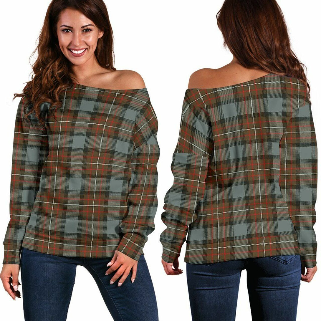 Fergusson Weathered Tartan Classic Women Off Shoulder Sweatshirt