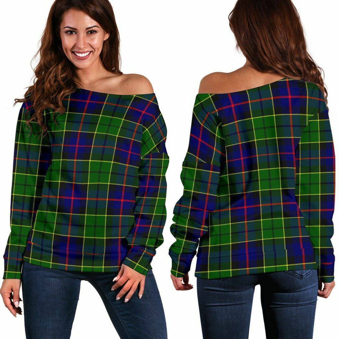 Forsyth Modern Tartan Classic Women Off Shoulder Sweatshirt