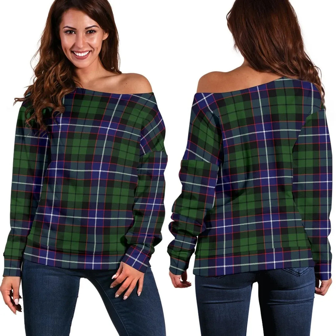 Galbraith Modern Tartan Classic Women Off Shoulder Sweatshirt