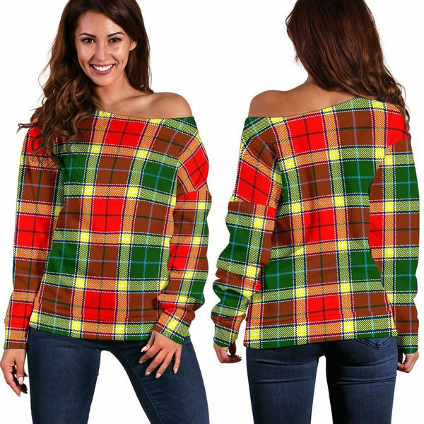 Gibbs Tartan Classic Women Off Shoulder Sweatshirt