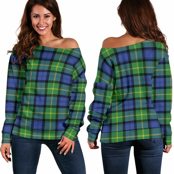 Gordon Old Ancient Tartan Classic Women Off Shoulder Sweatshirt