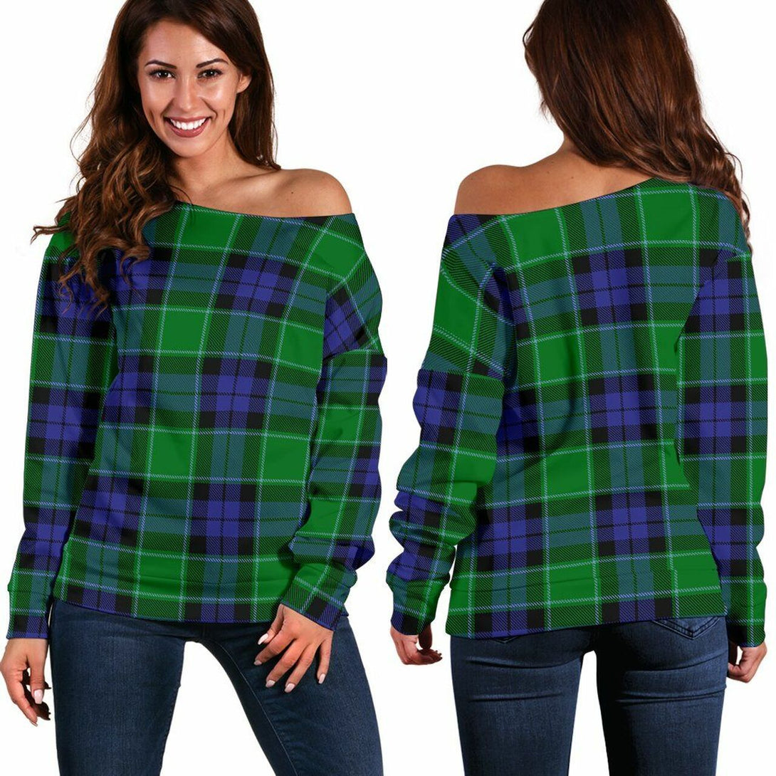 Graham of Menteith Modern Tartan Classic Women Off Shoulder Sweatshirt