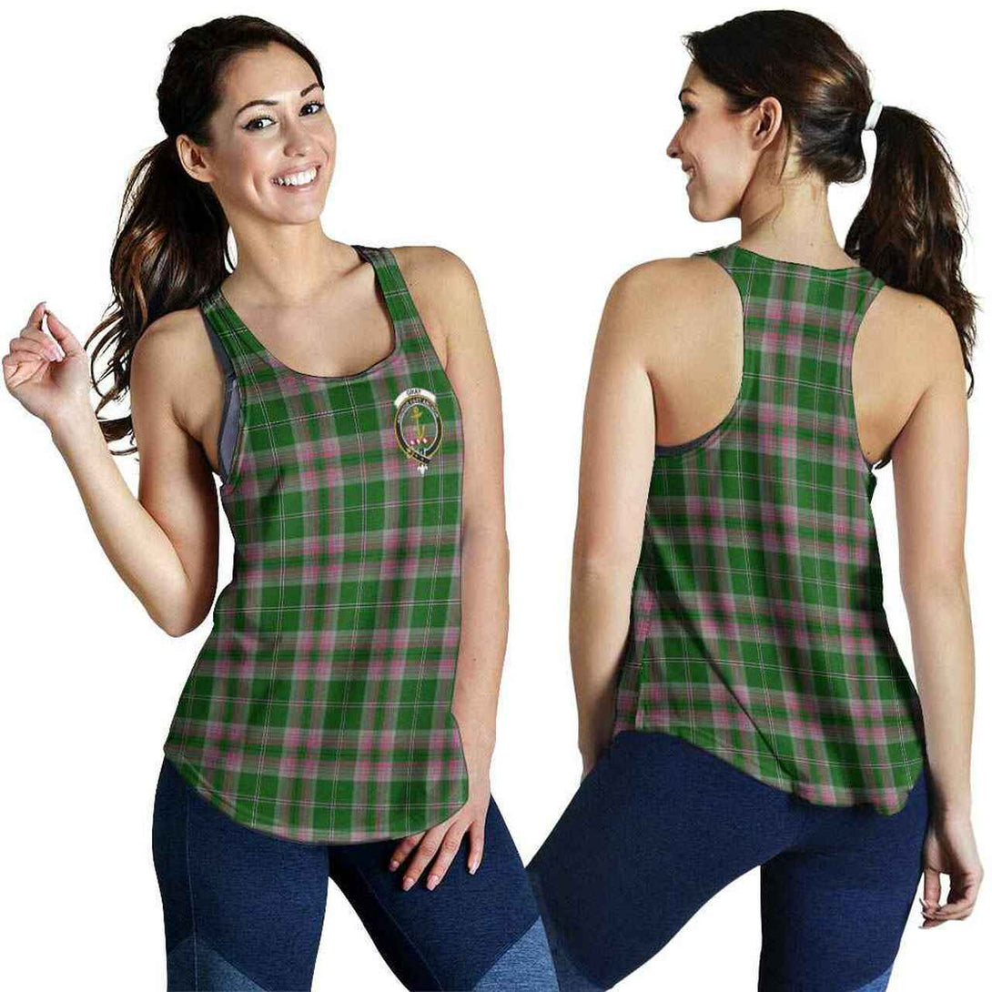 Gray Tartan Classic Crest Women Racerback Tank