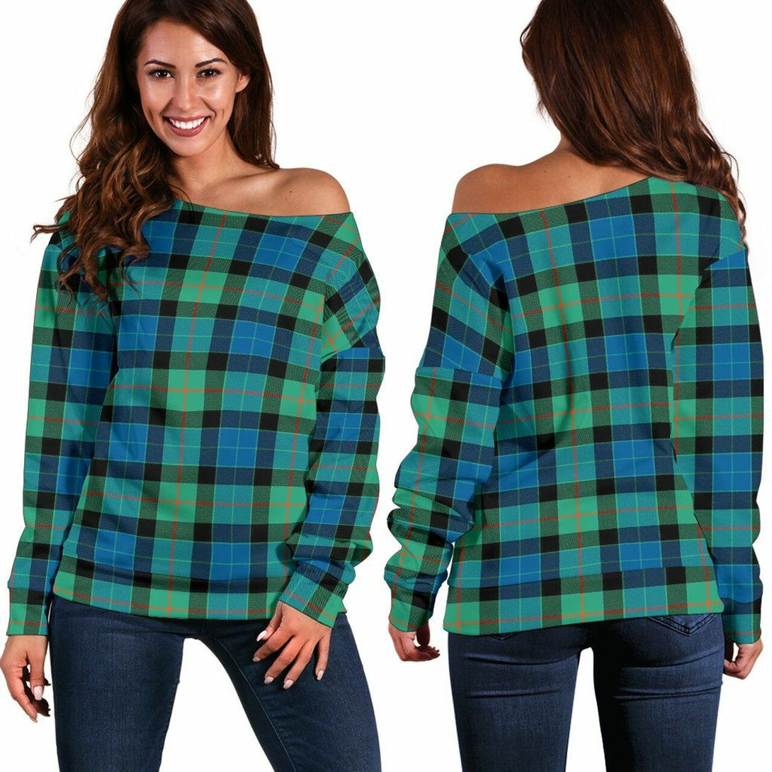 Gunn Ancient Tartan Classic Women Off Shoulder Sweatshirt