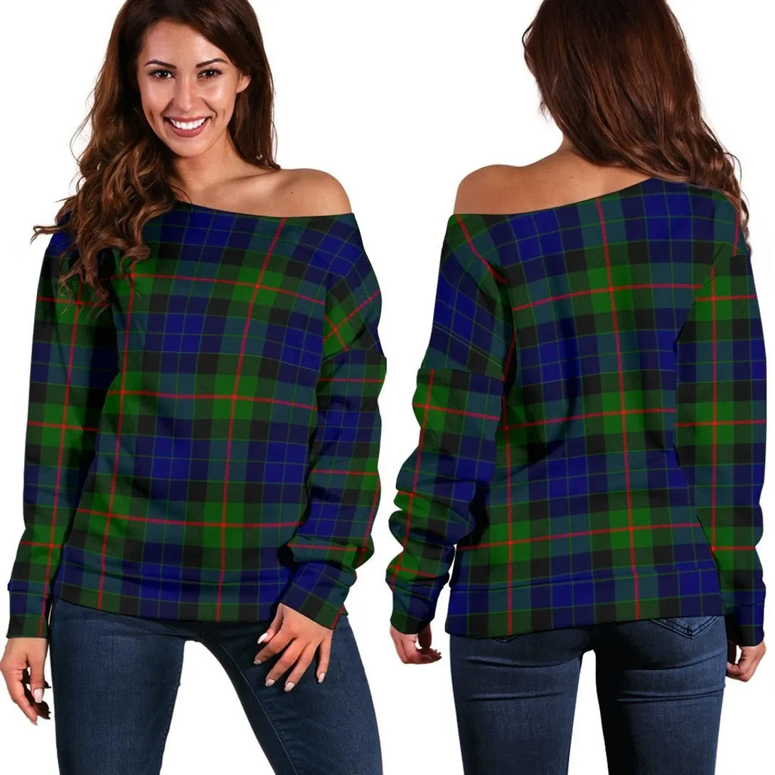 Gunn Modern Tartan Classic Women Off Shoulder Sweatshirt