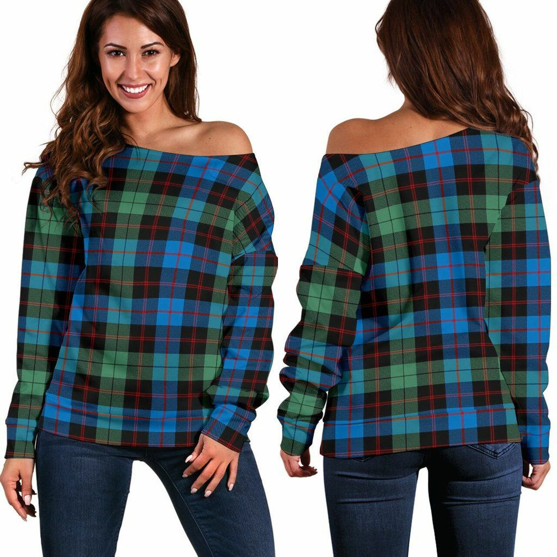 Guthrie Ancient Tartan Classic Women Off Shoulder Sweatshirt