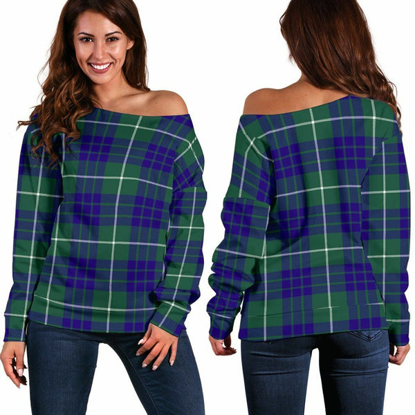 Hamilton Hunting Modern Tartan Classic Women Off Shoulder Sweatshirt