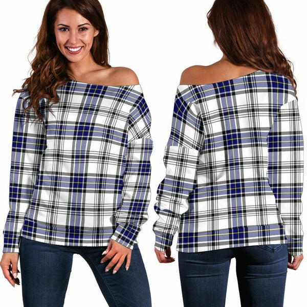 Hannay Modern Tartan Classic Women Off Shoulder Sweatshirt