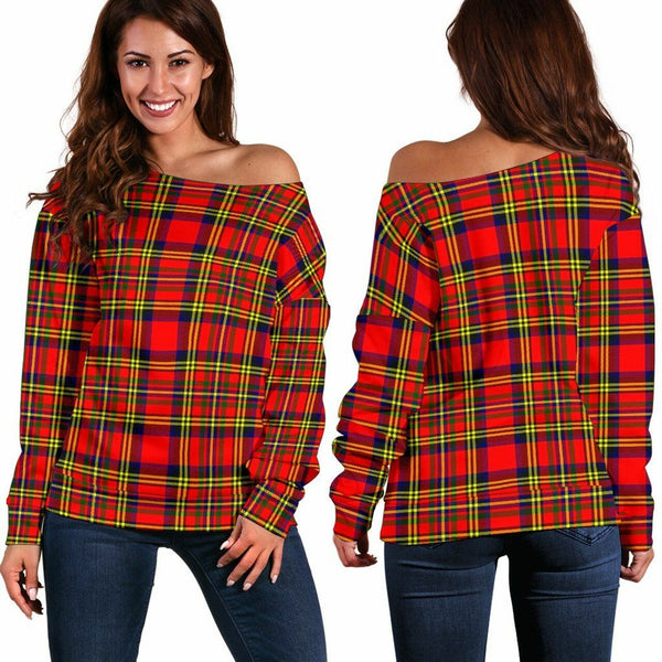 Hepburn Tartan Classic Women Off Shoulder Sweatshirt