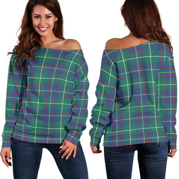 Inglis Ancient Tartan Classic Women Off Shoulder Sweatshirt