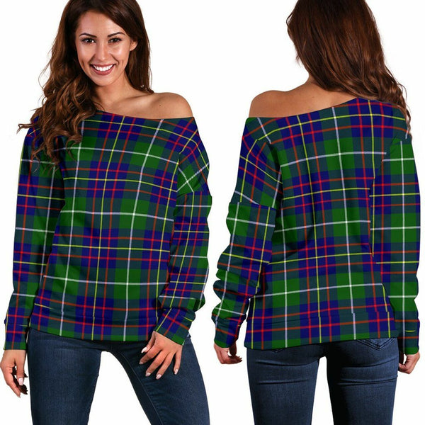 Inglis Modern Tartan Classic Women Off Shoulder Sweatshirt