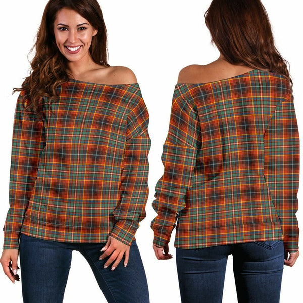 Innes Ancient Tartan Classic Women Off Shoulder Sweatshirt