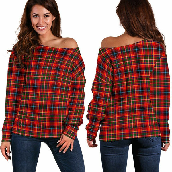 Innes Modern Tartan Classic Women Off Shoulder Sweatshirt