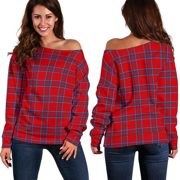 Inverness District Tartan Classic Women Off Shoulder Sweatshirt