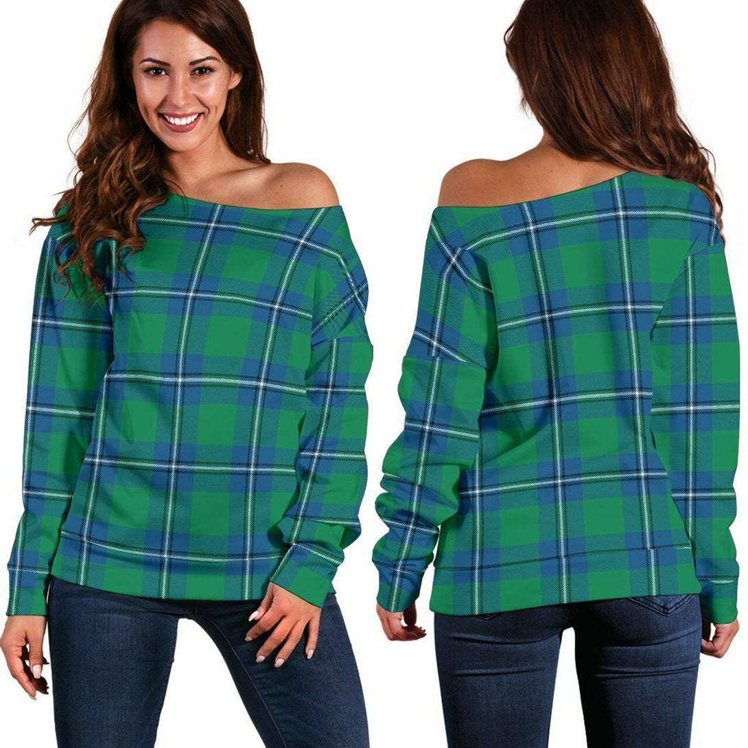 Irvine Ancient Tartan Classic Women Off Shoulder Sweatshirt