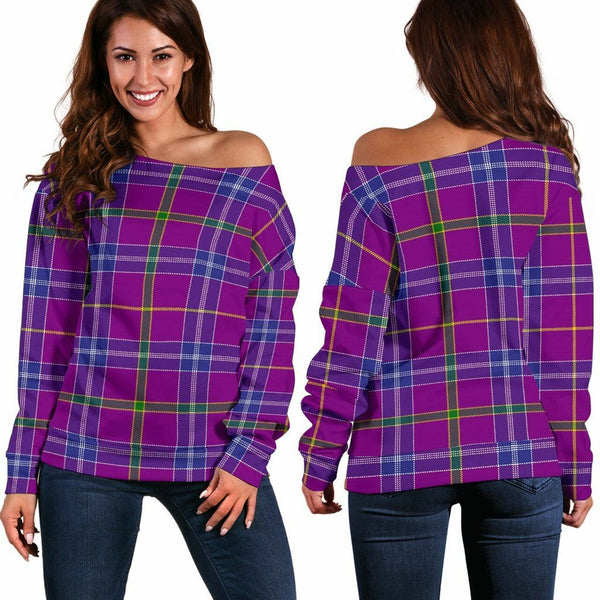 Jackson Tartan Classic Women Off Shoulder Sweatshirt