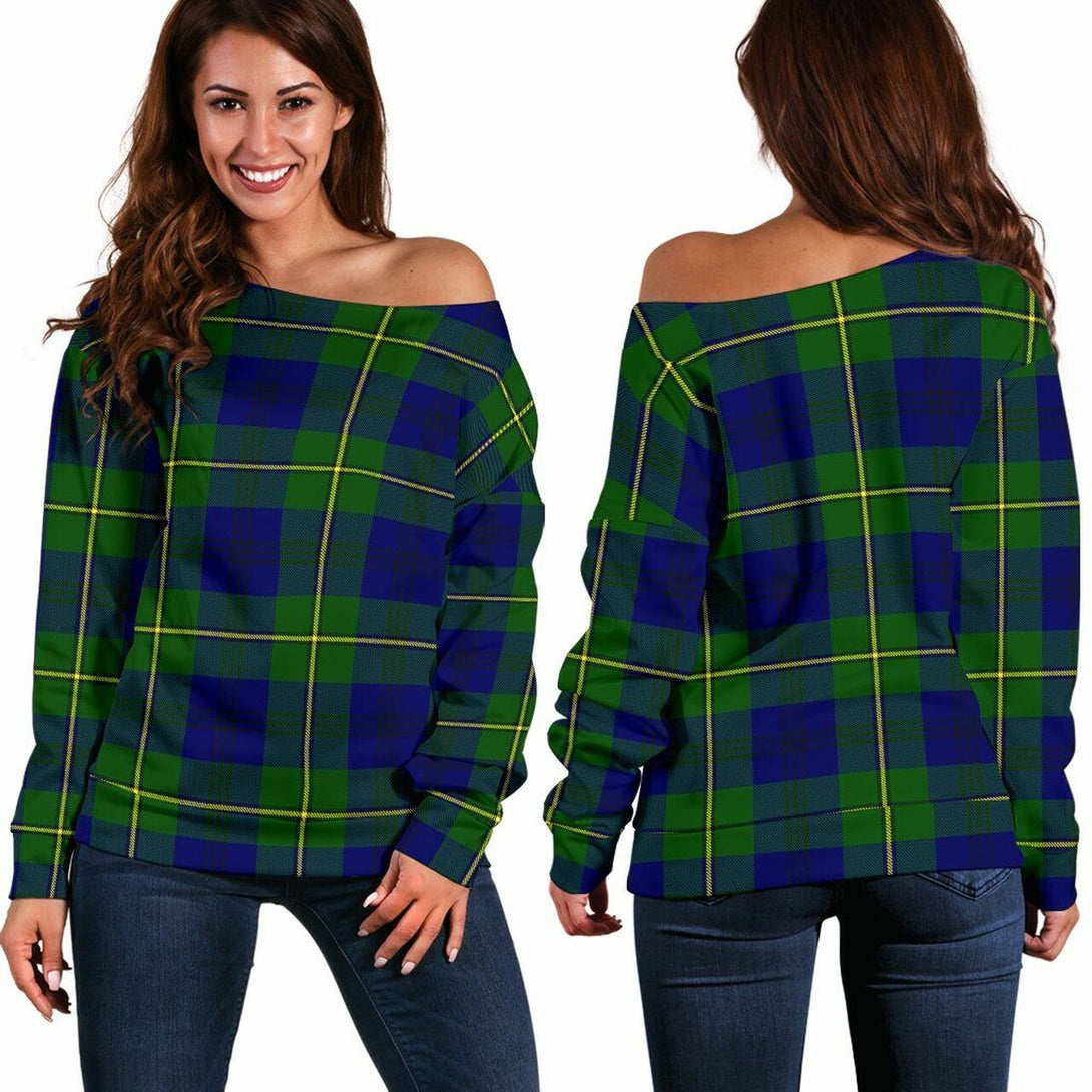 Johnston Modern Tartan Classic Women Off Shoulder Sweatshirt