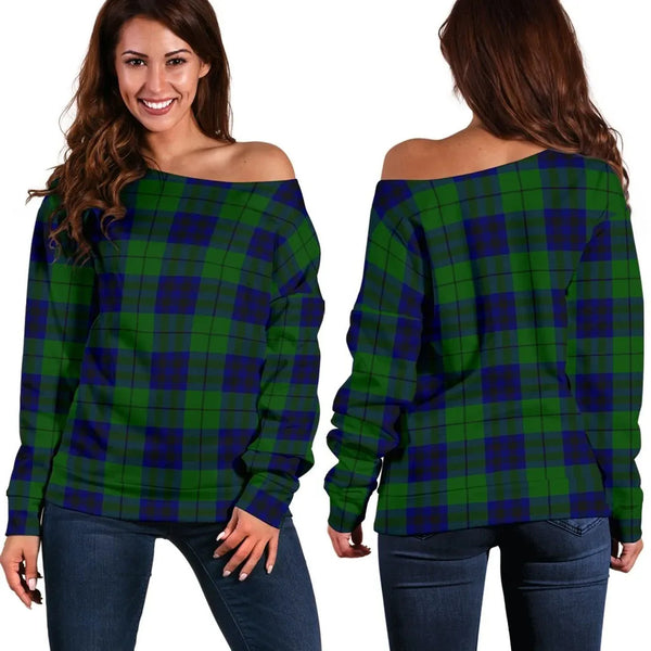 Keith Modern Tartan Classic Women Off Shoulder Sweatshirt