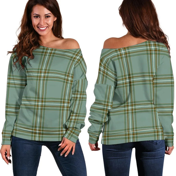 Kelly Dress Tartan Classic Women Off Shoulder Sweatshirt