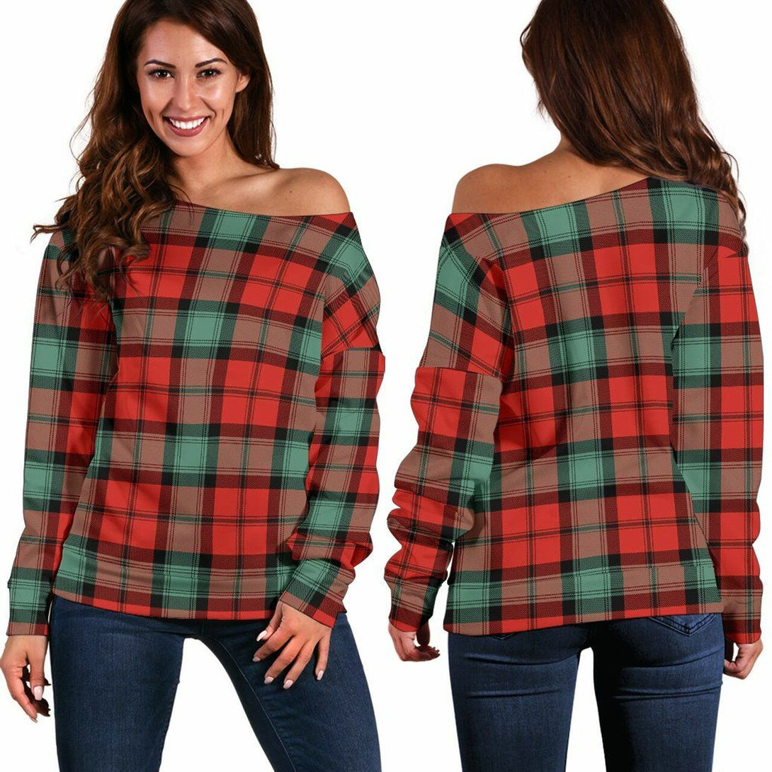 Kerr Ancient Tartan Classic Women Off Shoulder Sweatshirt