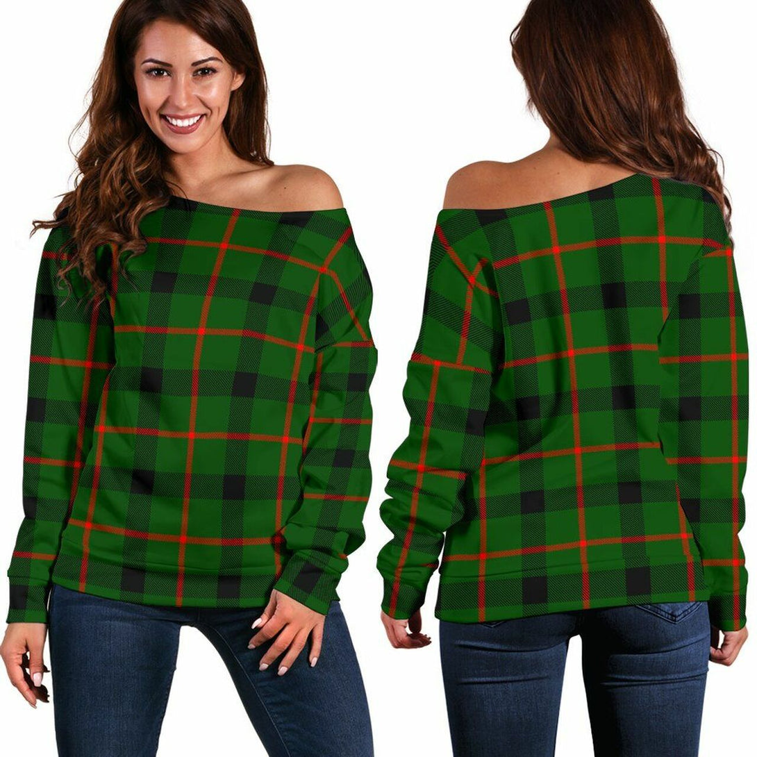 Kincaid Modern Tartan Classic Women Off Shoulder Sweatshirt