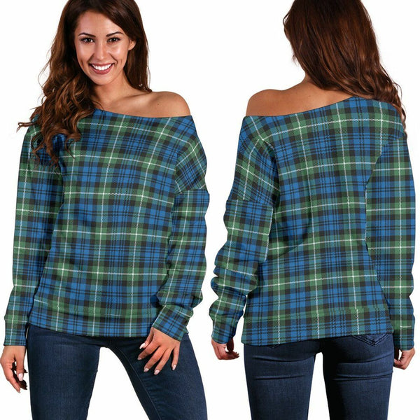 Lamont Ancient Tartan Classic Women Off Shoulder Sweatshirt