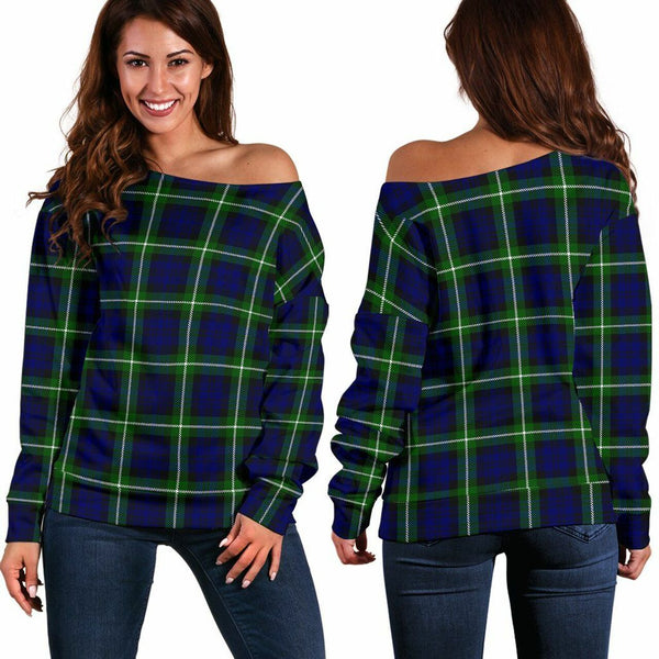 Lamont Modern Tartan Classic Women Off Shoulder Sweatshirt