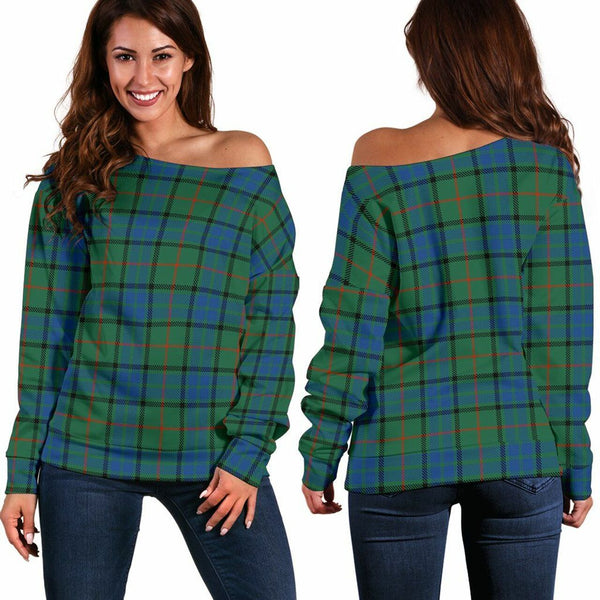 Lauder Tartan Classic Women Off Shoulder Sweatshirt