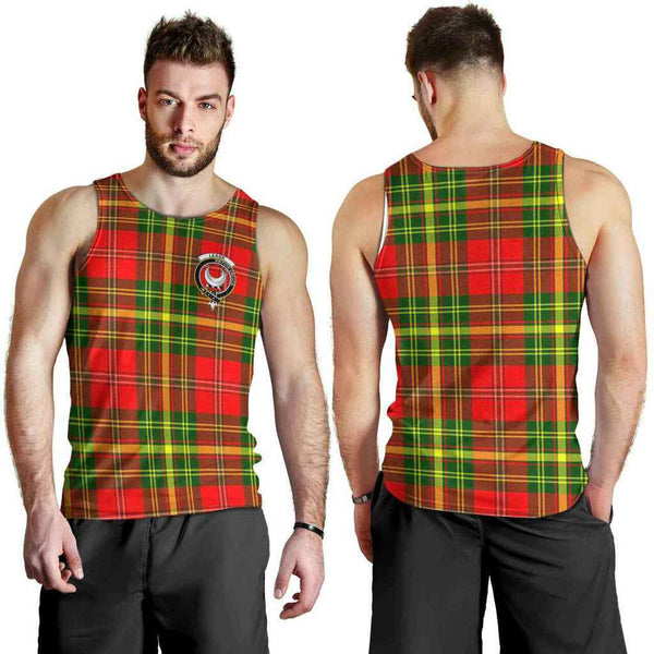 Leask Tartan Classic Crest Men Tank Top