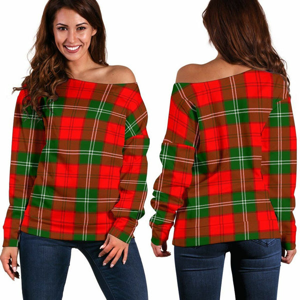 Lennox Modern Tartan Classic Women Off Shoulder Sweatshirt