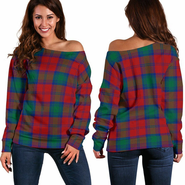 Lindsay Modern Tartan Classic Women Off Shoulder Sweatshirt