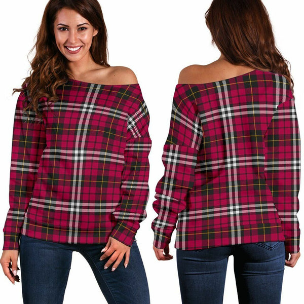 Little Tartan Classic Women Off Shoulder Sweatshirt