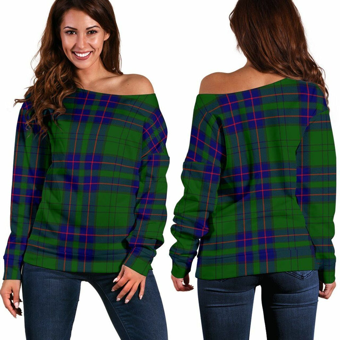 Lockhart Modern Tartan Classic Women Off Shoulder Sweatshirt