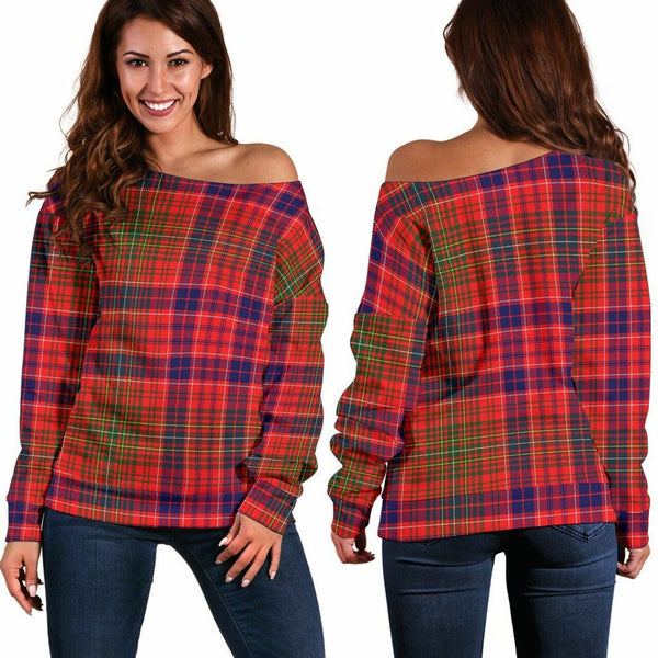 Lumsden Modern Tartan Classic Women Off Shoulder Sweatshirt