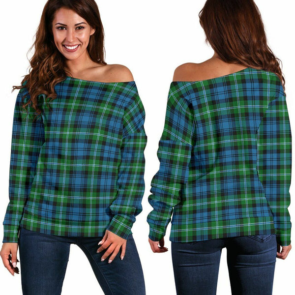 Lyon Tartan Classic Women Off Shoulder Sweatshirt