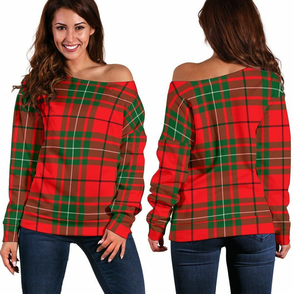 MacAulay Modern Tartan Classic Women Off Shoulder Sweatshirt