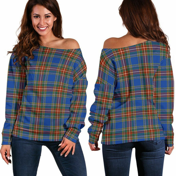 MacBeth Ancient Tartan Classic Women Off Shoulder Sweatshirt