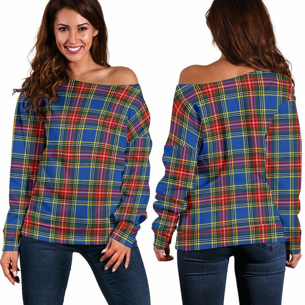 MacBeth Modern Tartan Classic Women Off Shoulder Sweatshirt