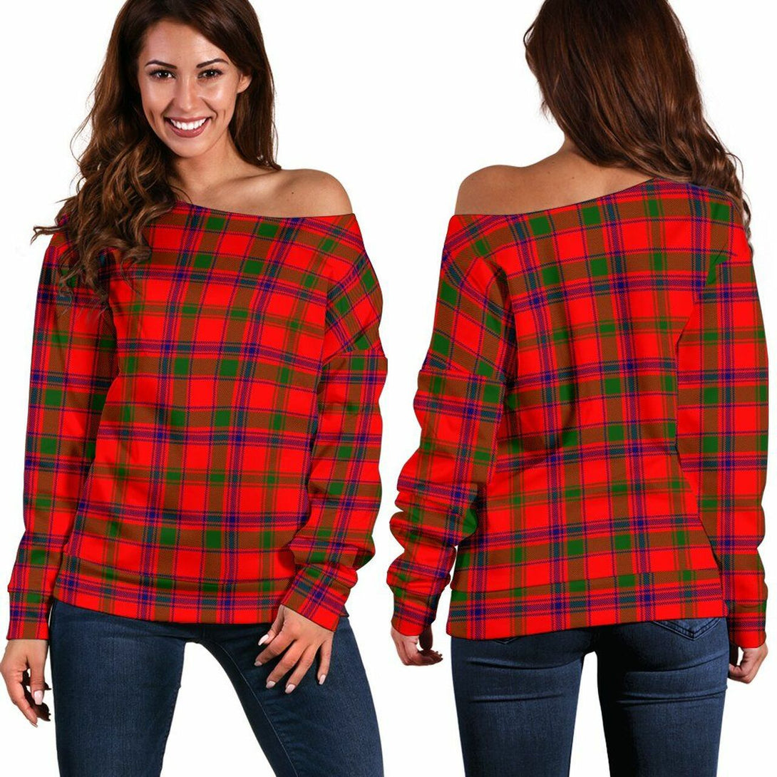 MacColl Modern Tartan Classic Women Off Shoulder Sweatshirt