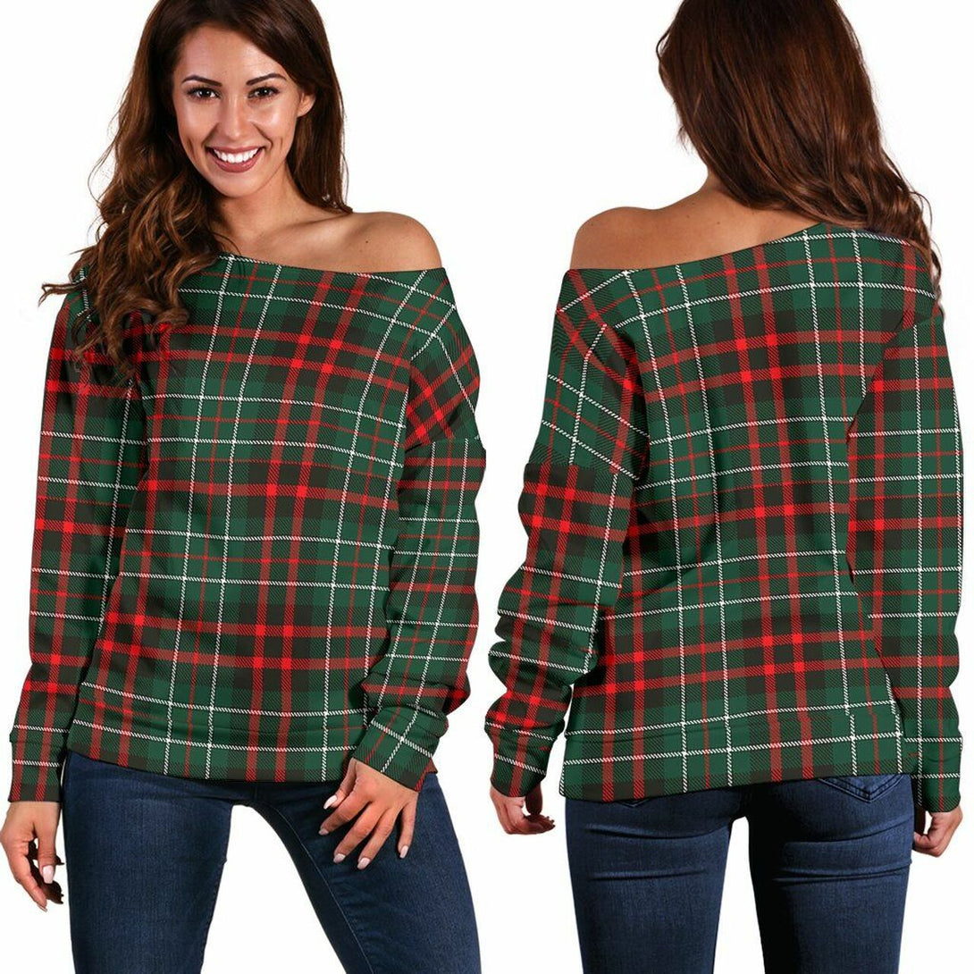 MacDiarmid Modern Tartan Classic Women Off Shoulder Sweatshirt